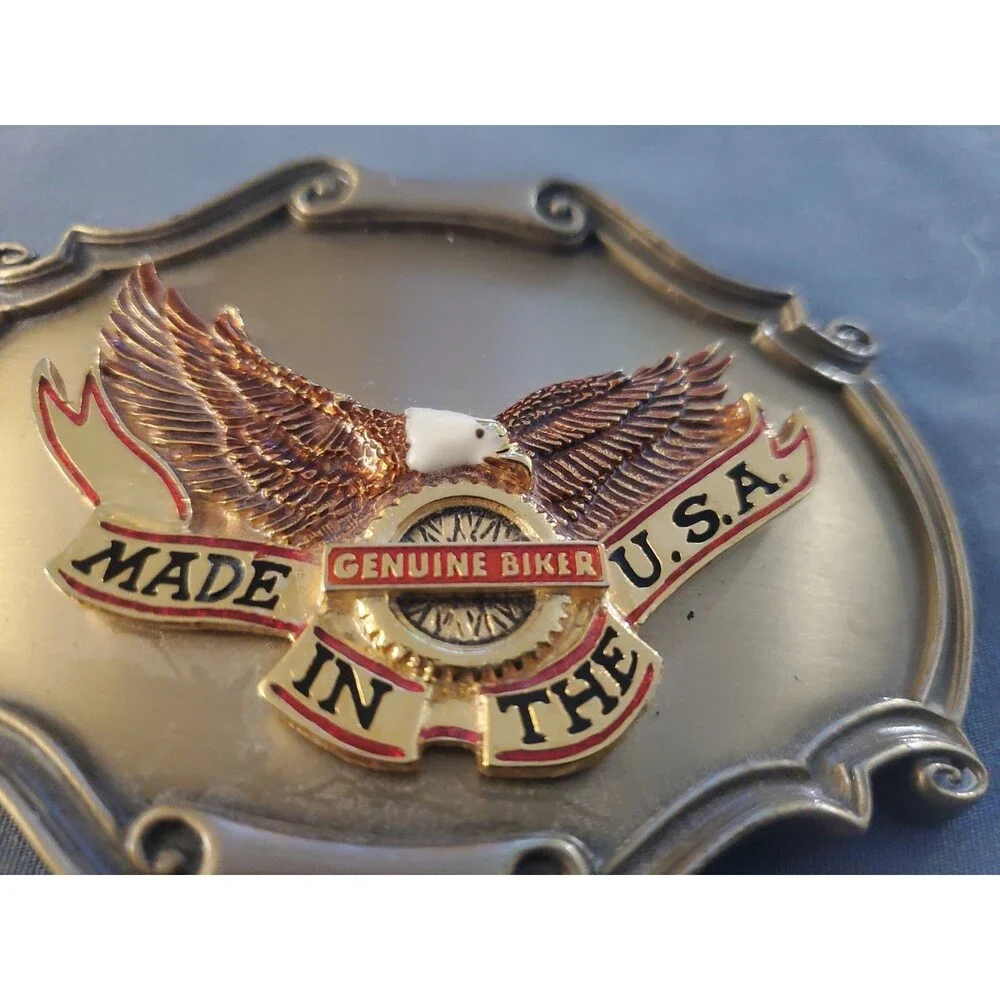 Vtg Genuine Biker Flying Eagle Belt Buckle Raintree Made in USA 1978 Harley HD